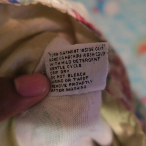 VTG 90s Active Stuff Track Jacket Windbreaker Floral Zip Size Medium Ivory Multi - Picture 6 of 7